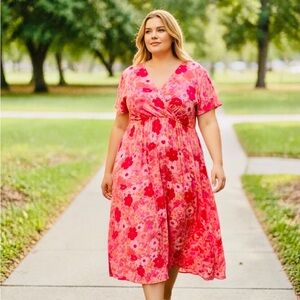 Pink Floral Maxi Dress
